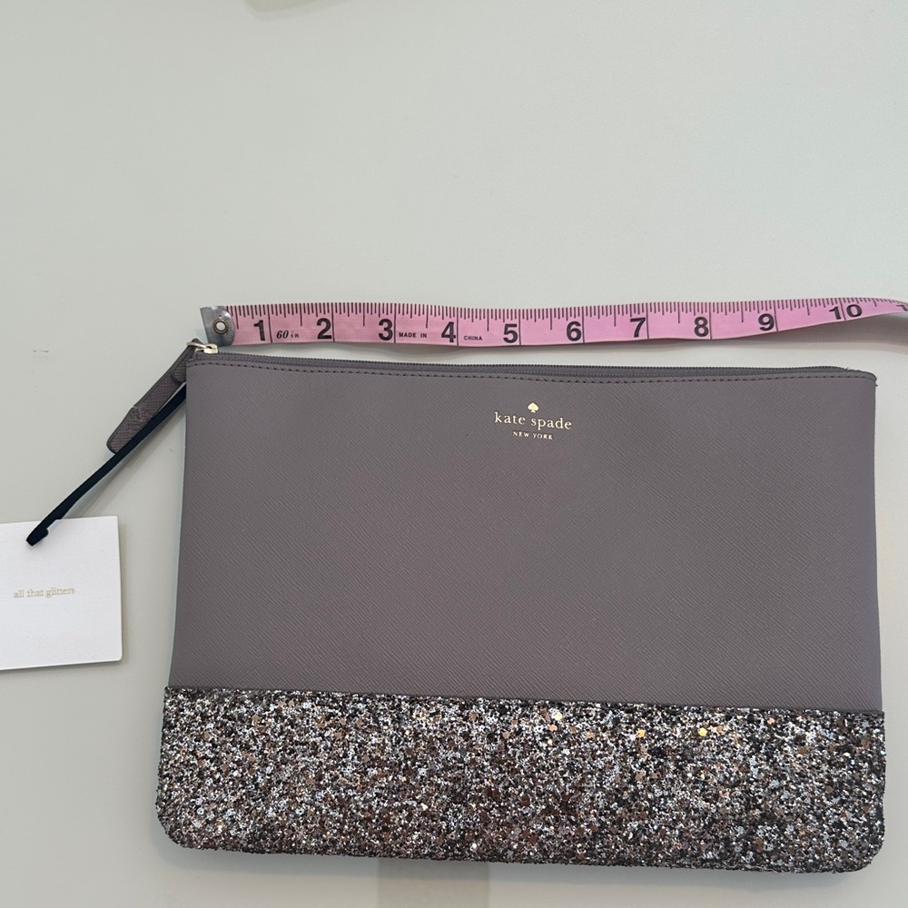Kate Spade Taupe and Glitter Clutch Greta Court Cityscape - Picture 8 of 10